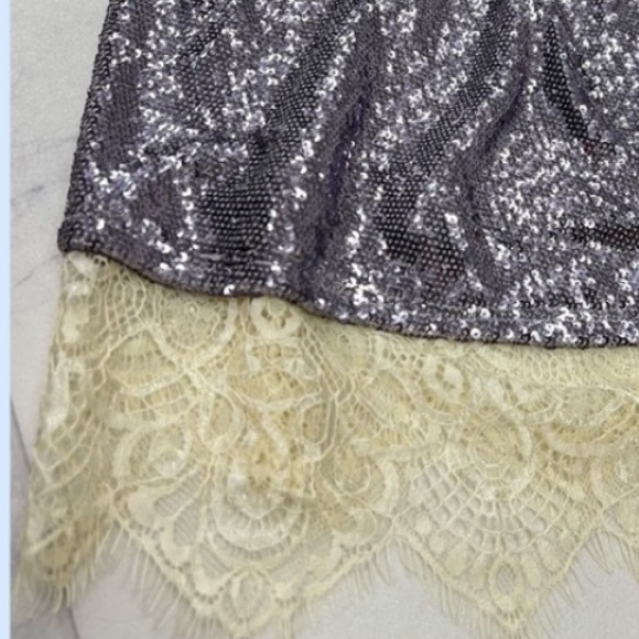 NWOT Free People Intimately Sequined and Lace Mini Dress - Picture 3 of 4